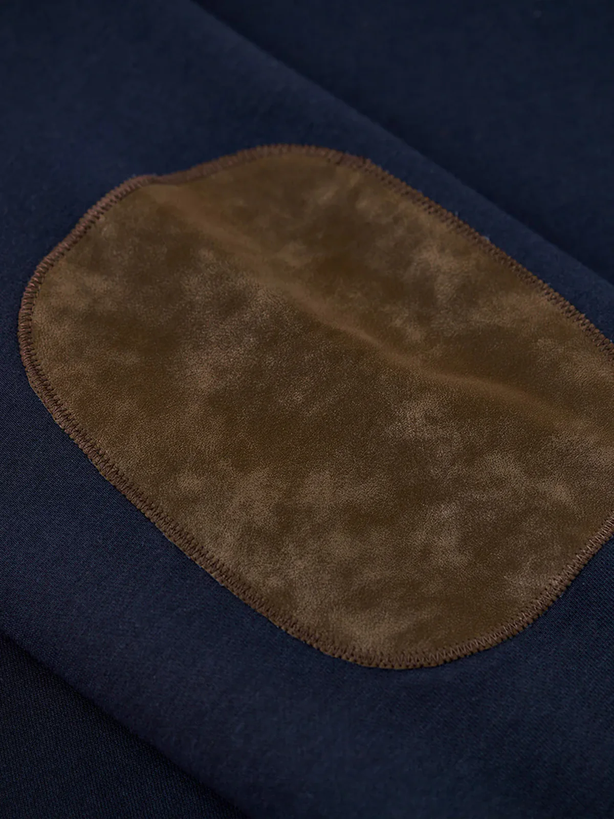 "KaraKu" Embroidery Elbow Suede Patches Brushed Cotton Sweatshirt - Image 18