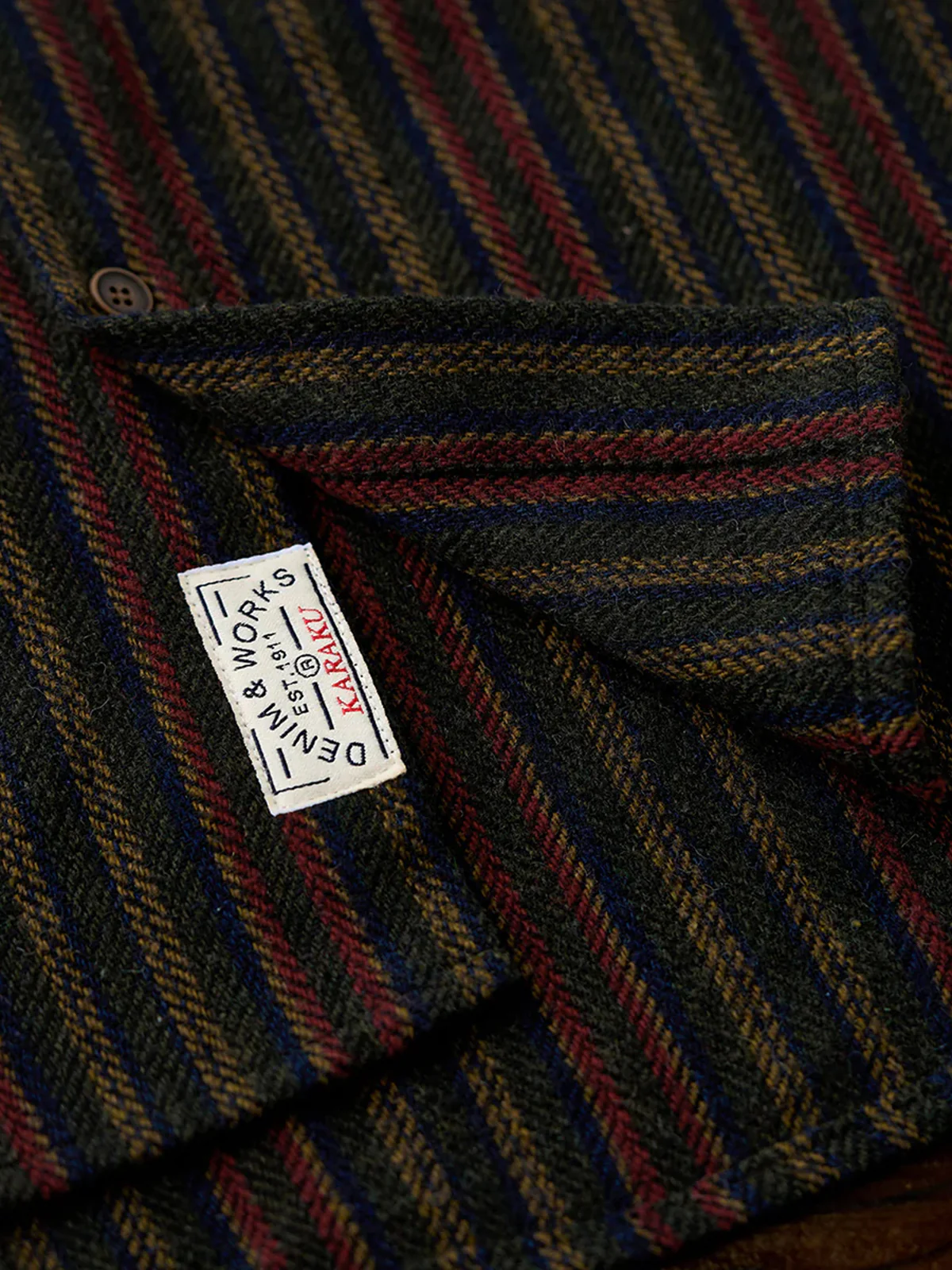 Retro-Style Stripe Jacquard Work Shirt - Image 13