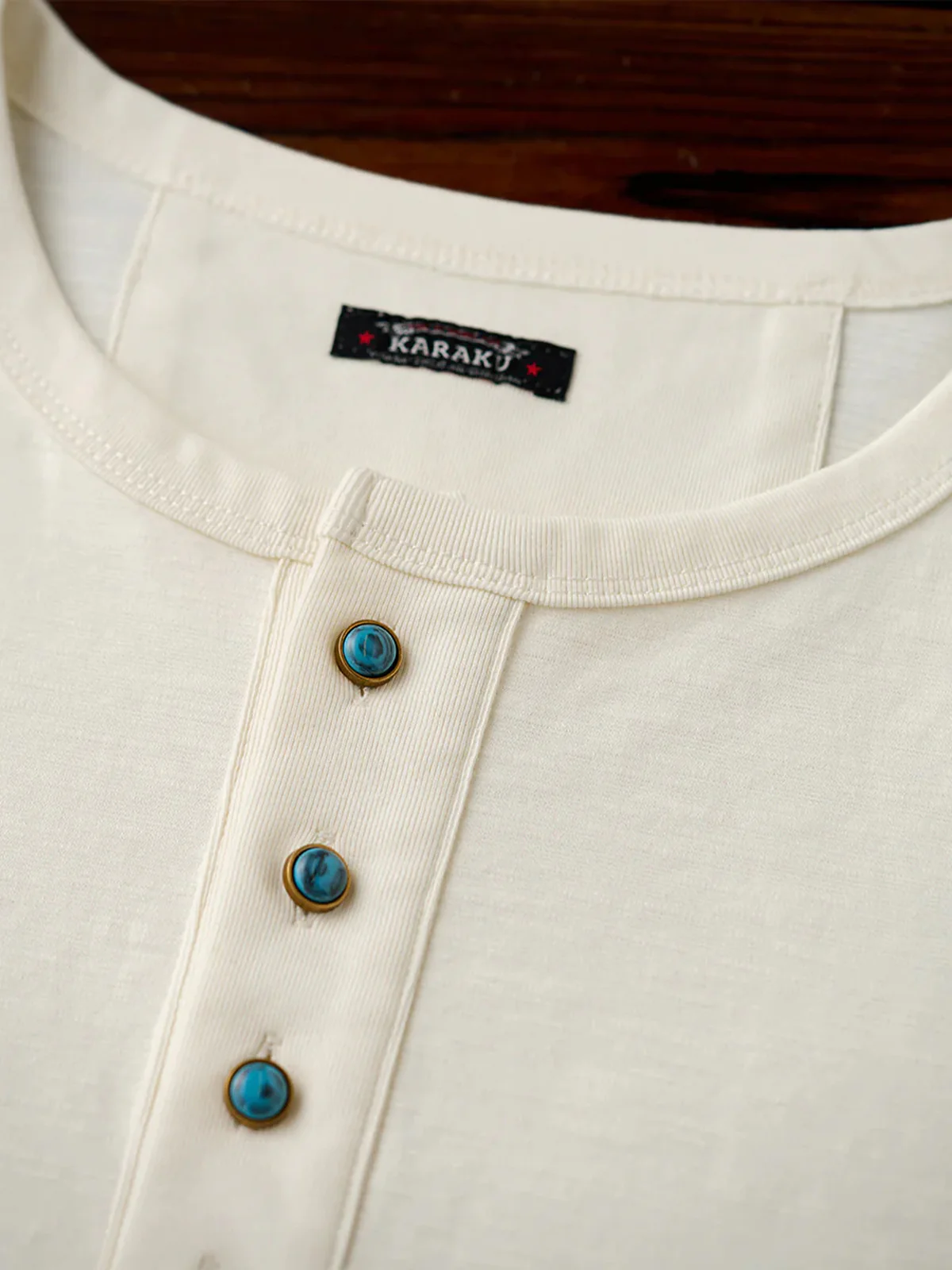 Turquoise-Style 5-Button Henley Long-Sleeve T-Shirt - Image 11